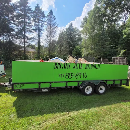 Brunk's Junk removal truck and trailer ready for a job in Central PA