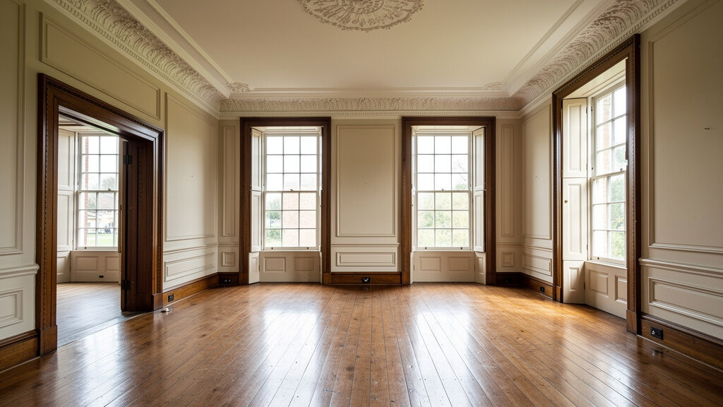 Cleared room in inherited property after professional estate cleanout