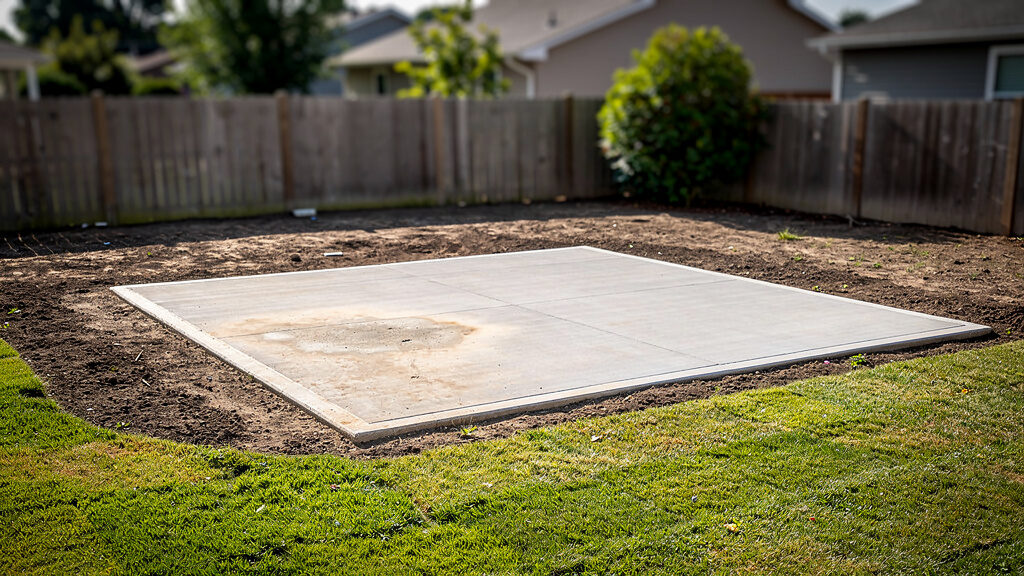 Cleared backyard space ready for new use after hot tub removal