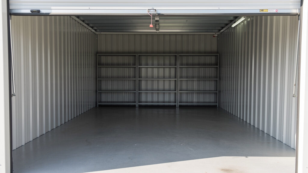 Empty, cleared storage unit after professional cleanout